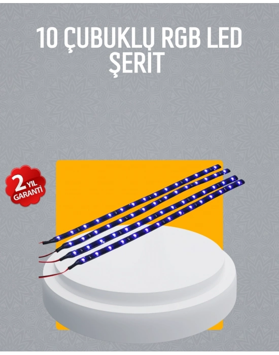 LED Yağmur Işığı Seti 10 Adet Meteor Çubuk Aydınlatma