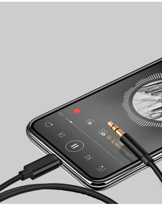 ® Lightning to 3.5mm Aux Ses Dönüştürücü Kablo 1 Metre Stereo Uyumlu