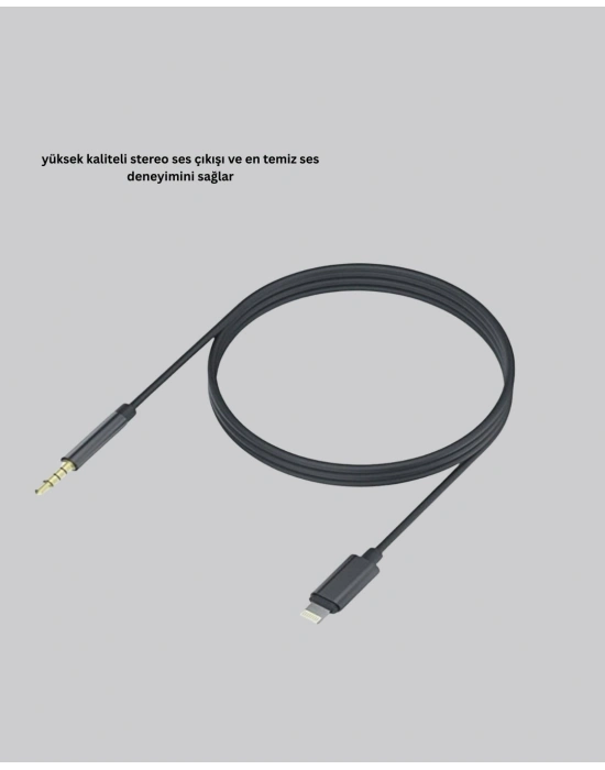 ® Lightning to 3.5mm Aux Ses Dönüştürücü Kablo 1 Metre Stereo Uyumlu