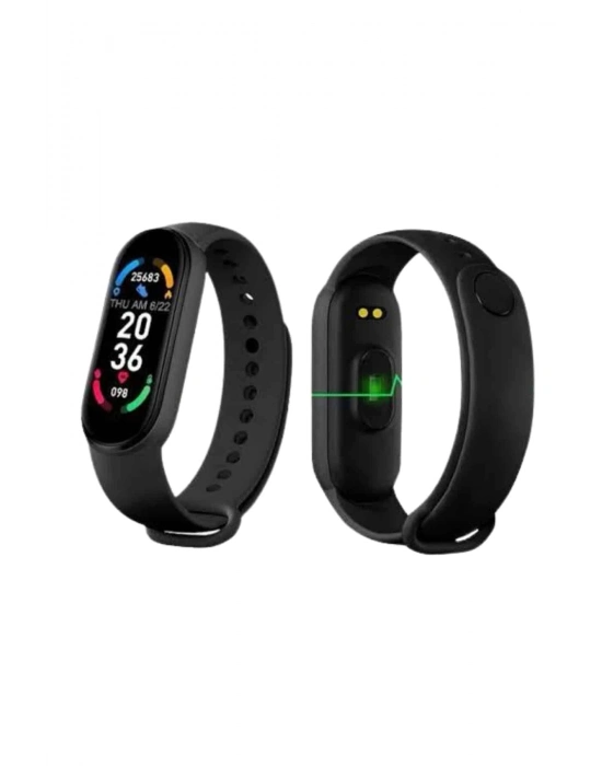 ® M6 Akıllı Bileklik Siyah Adımsayar Spor Takibi Android ve İOS Uyumlu