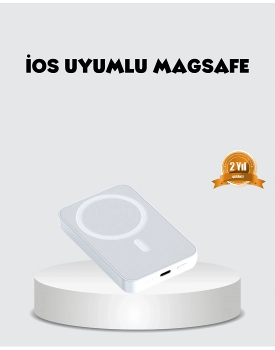 ® MagSafe Uyumlu Kablosuz Batarya – 27W Hızlı Şarj Destekli Kompakt Güç Bankası