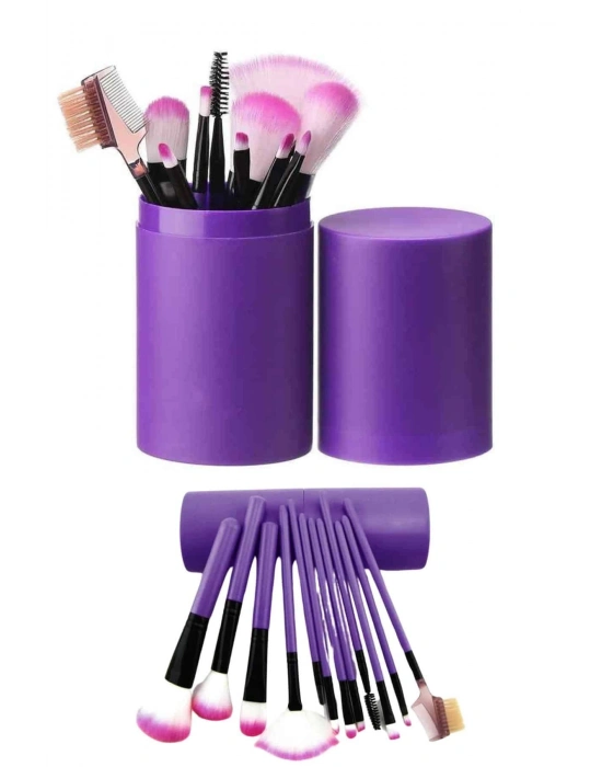 ® Makyaj Fırçası 12 Parça Set Yumuşak Uçlu Göz Makyajına Uygun Hafif ve Taşınabilir Çanta