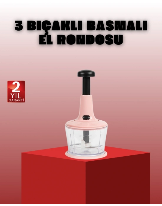 ® Manuel Sebze Rondosu Pratik Bas Kes Doğrayıcı