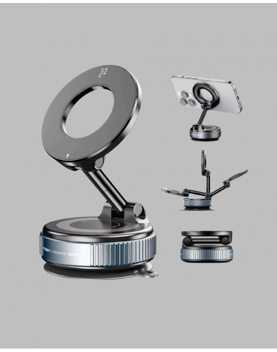 ® Manyetik Araç Telefon Tutucu 360 Derece Dönebilen Vakumlu Stand