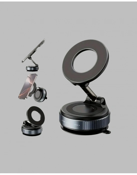 ® Manyetik Araç Telefon Tutucu 360 Derece Dönebilen Vakumlu Stand