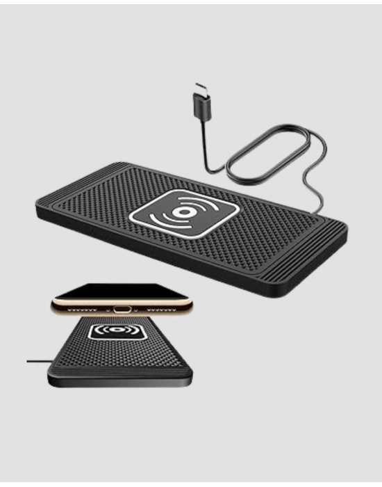 ® Manyetik Kablosuz Şarj Pedi 15W Hızlı Şarj Kaymaz Silikon Qi Destekli