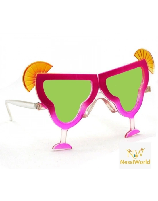 Margarita Bardak Şeklinde Parti Gözlüğü Pembe 16x8 cm