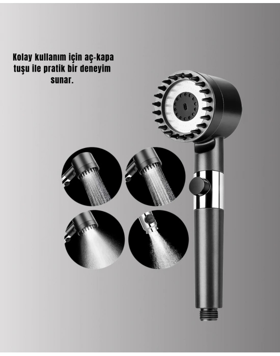 ® Masaj Fonksiyonlu Filtreli Duş Başlığı Dayanıklı Yapı