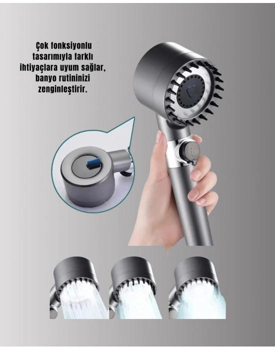 ® Masaj Fonksiyonlu Filtreli Duş Başlığı Dayanıklı Yapı
