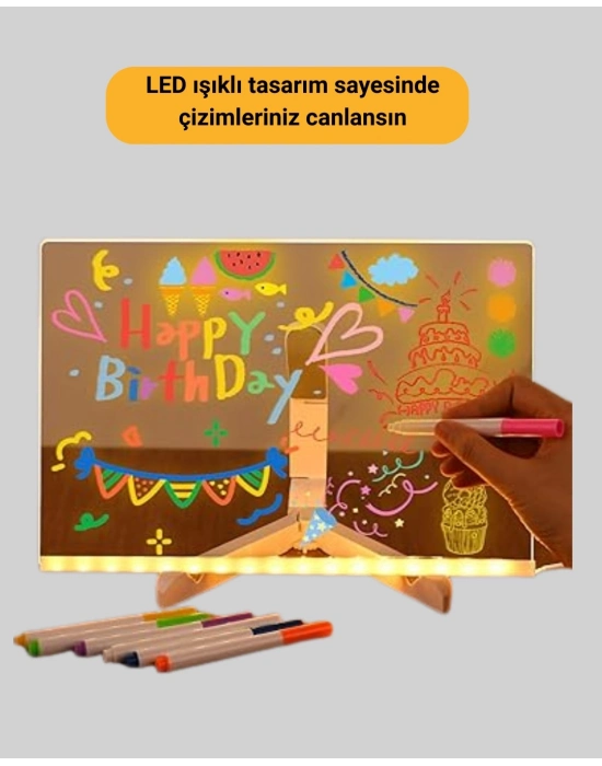 ® Masaüstü ve Duvara Monte Edilebilir LED Işıklı Yazı Panosu