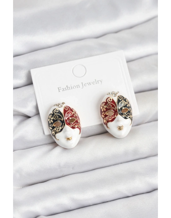 ® Maske Model Pirinç Kadın Küpe