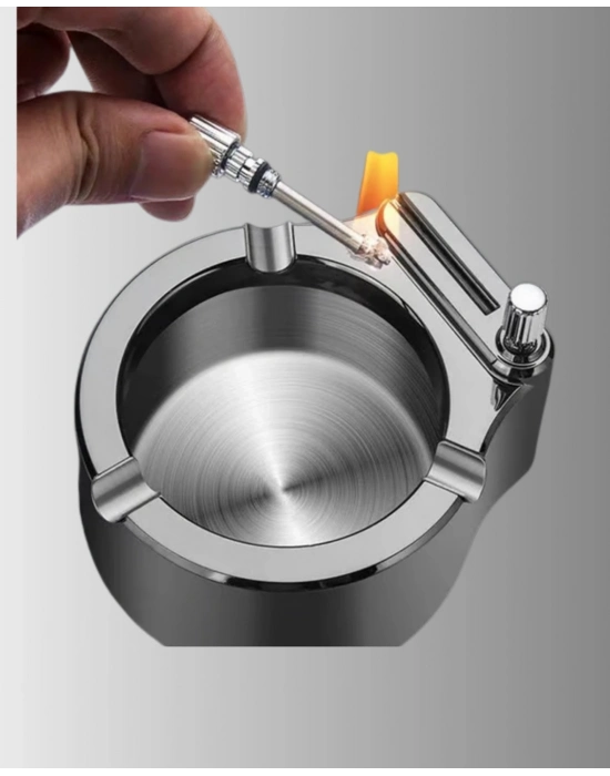 ® Metal Küllük Çakmaklı Masa Üstü Şık Tasarım