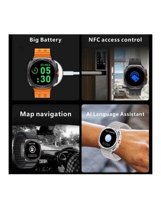 ® Mikrofon ve Hoparlörlü Akıllı Saat | Takvim, Titreşim, Kronometre Özellikli