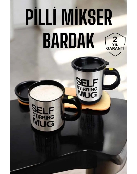 ® Mikser Kupa Yazılı Mug Bardak Karıştırma Özelliği