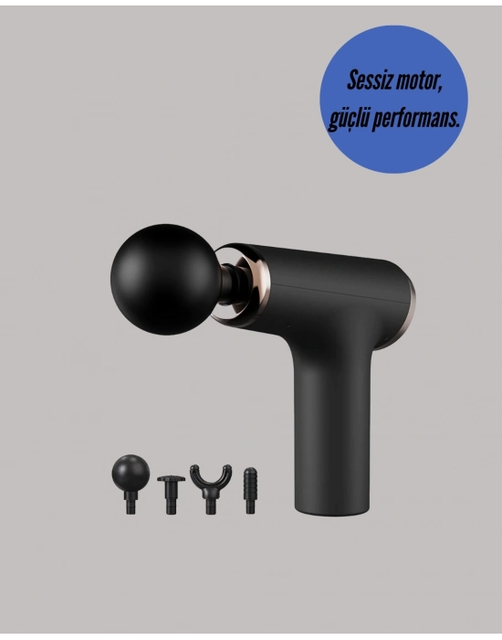 ® Mini Masaj Tabancası 4 Başlık 6 Hız Ayarlı