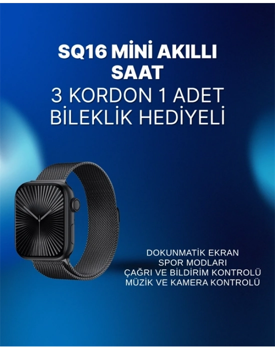 ® Mini Series 10 Akıllı Saat | 3 Kordon + Bileklik Hediyeli, Tüm Telefonlarla Uyumlu