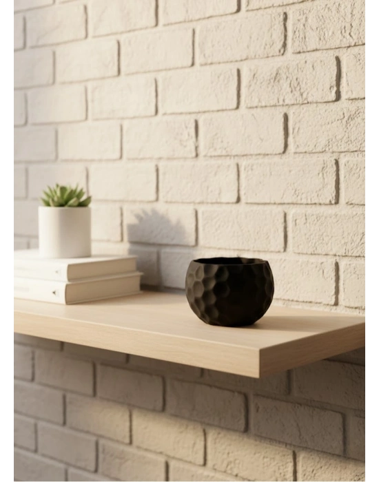 ® Mini Siyah Dekoratif Saksı 5 cm Modern Masaüstü Bitki Saksısı