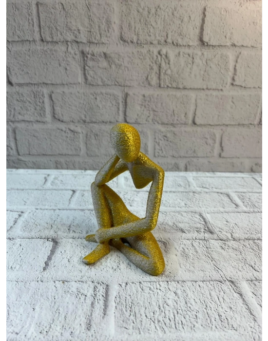 ® Minimal Sarı İnsan Figürü Biblo Ev ve Ofis Dekoru