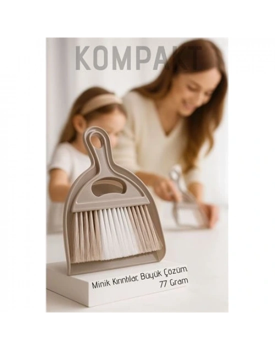 ® Minimal Tasarım El Faraşı ve Fırça Seti | Masaüstü & Mutfak Tezgahı Mini Süpürge