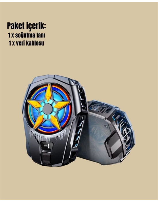 ® Mobil Cihaz Soğutma Radyatörü – Metal+ABS, Type-C Kablolu