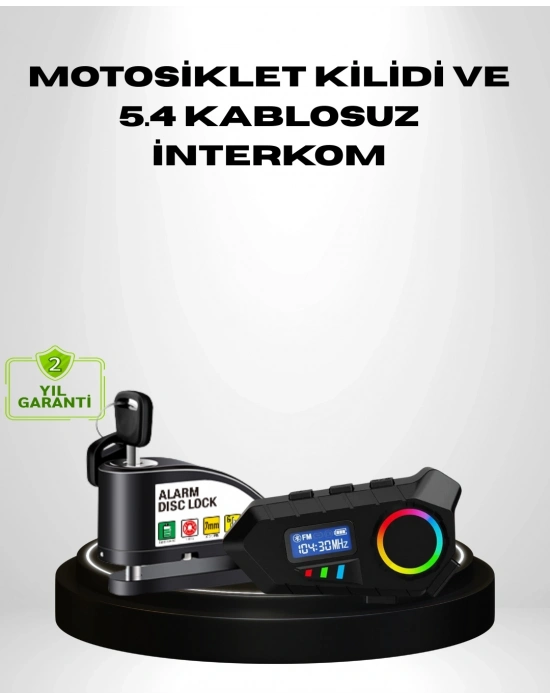 ® Motosiklet ve Günlük Kullanım İçin Bluetooth Hoparlör ve Disk Kilidi Seti