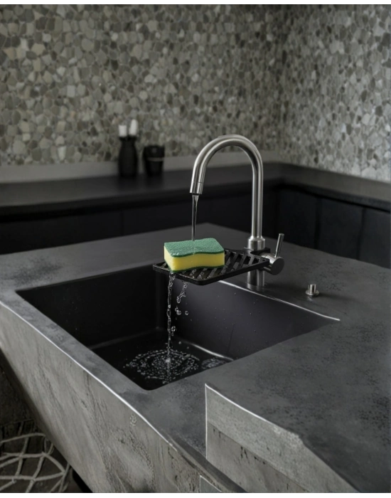 ® Musluğa Monte Sünger Organizeri Hijyenik Drenajlı Pratik Tasarım