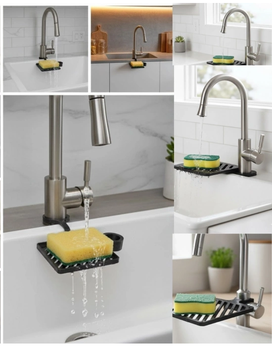 ® Musluğa Monte Süngerlik Damlama Özellikli Mutfak Organizatörü