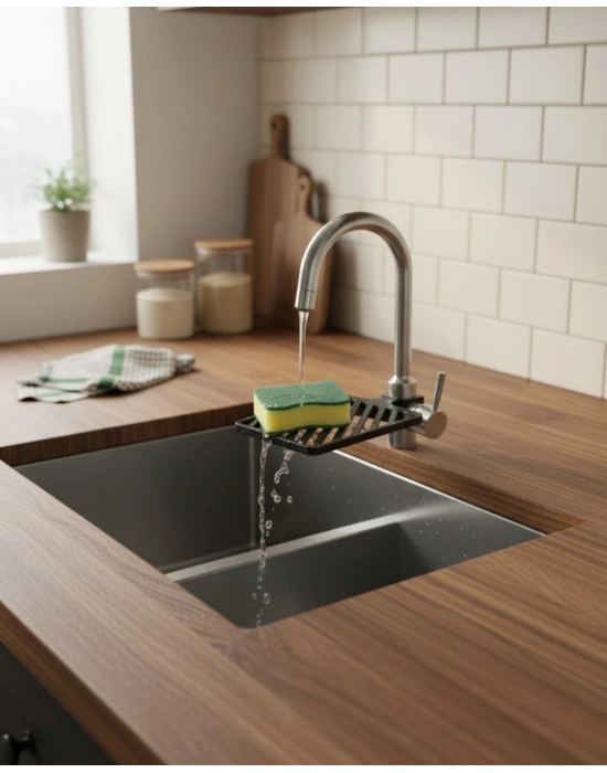 ® Mutfak Musluk Üstü Sünger Tutucu Tezgah Düzenleyici Organizer