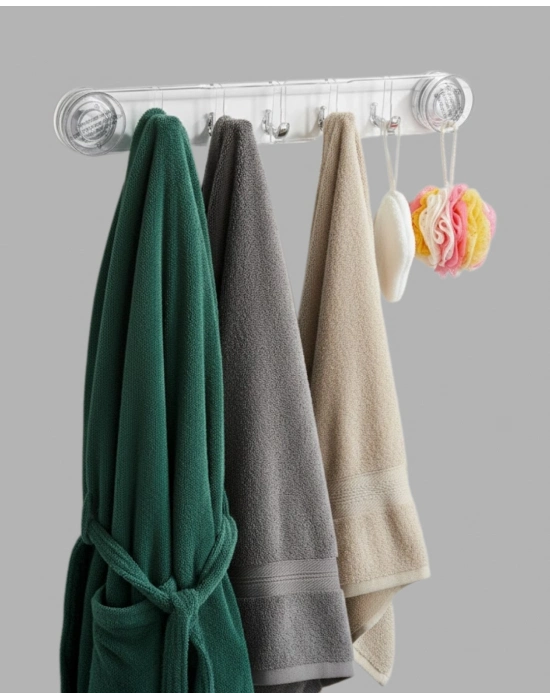 ® Mutfak ve Banyo Askılığı Vakumlu Yapışkanlı 5 Askı Bölmeli