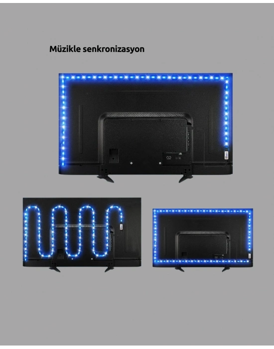 Müzikle Senkronize LED Şerit TV Aydınlatma