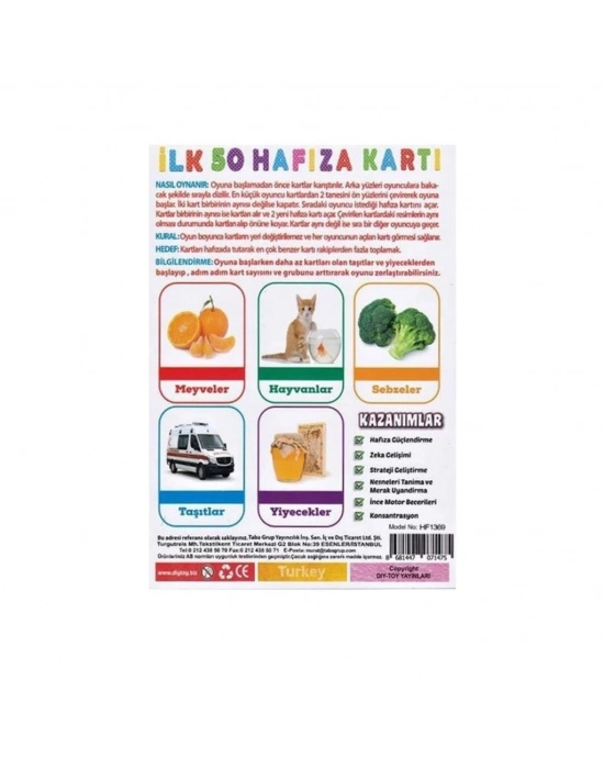 ® 1475 İLK 50 HAFIZA KARTLARI (MEMORY GAME )