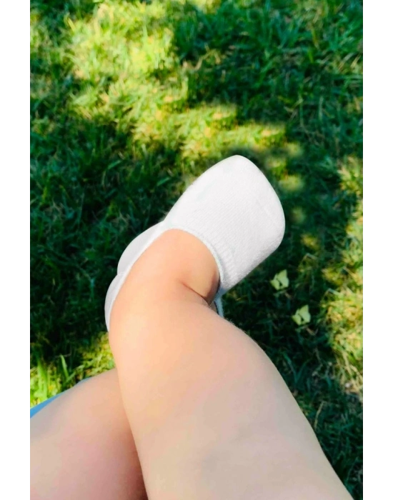®   2Li Penye Babet Silikonlu Basic Çorap 30104 Gri Beyaz