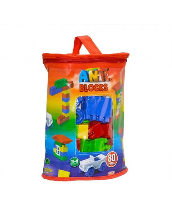 ® ANT081 Ant Blocks 80 Parça Çantalı Blok Seti