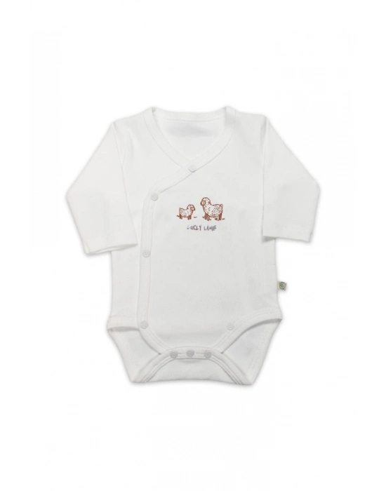 ®   Curly Lamb Uzun Kol Kravuze Body 17111 Bej Mavi Ekru