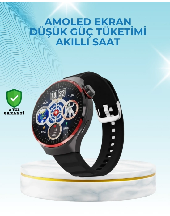 ® NFC Destekli Akıllı Saat AMOLED Ekranlı Şık Tasarım