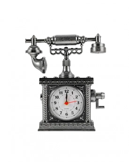 ® Nostaljik Telefon Tasarımlı Masa Saati Yüksek Sesli Alarm