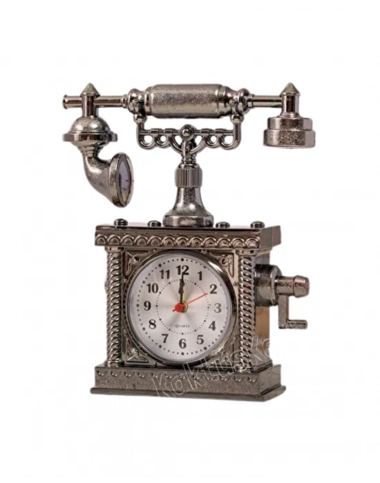 ® Nostaljik Telefon Tasarımlı Masa Saati Yüksek Sesli Alarm