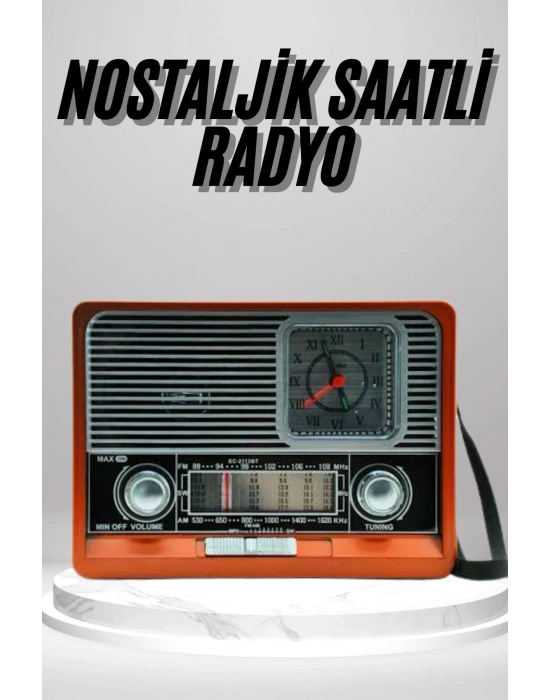 ® Nostaljik Vintage Radyo Taşınabilir Bluetooth Bağlantılı Hoparlör Radyo