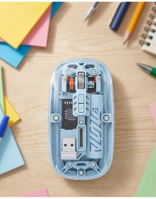 ® Ofis ve Günlük Kullanım İçin Mavi Bluetooth Kablosuz Mouse