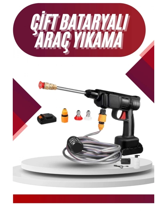 ® Oto Araba Yıkama Şarjlı Ve Yüksek Basınçlı Oto Yıkama Ve Sulama Tabancası