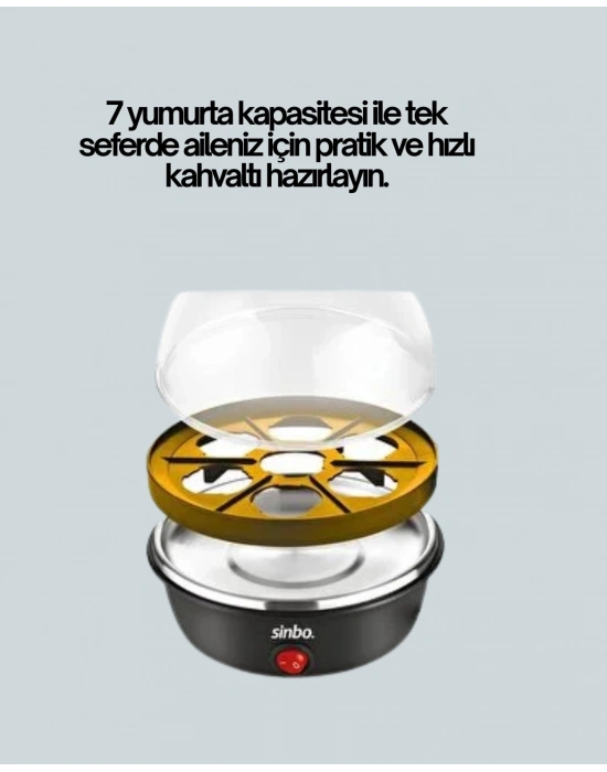 ® Otomatik Kapanma Özellikli Yumurta Pişirme Makinesi 7 Kapasiteli