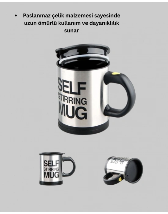 ® Otomatik Karıştıran Akıllı Kupa – Paslanmaz Çelik, Isı Korumalı