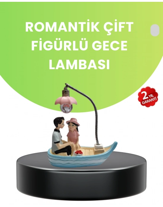 ® Oturan Çift Figürlü LED Masa Lambası Romantik Hediye
