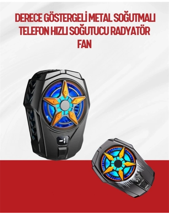 ® Oyunlar İçin Telefon Soğutucu – 65-85 mm Uyumlu, Dijital Ekranlı