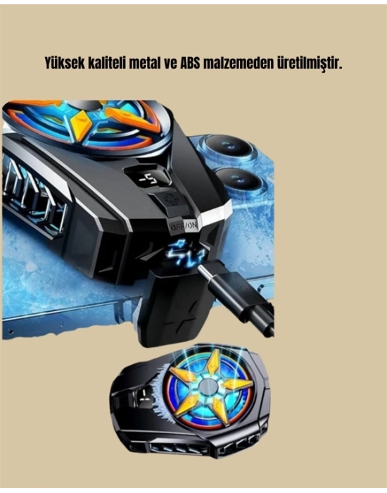 ® Oyunlar İçin Telefon Soğutucu – 65-85 mm Uyumlu, Dijital Ekranlı