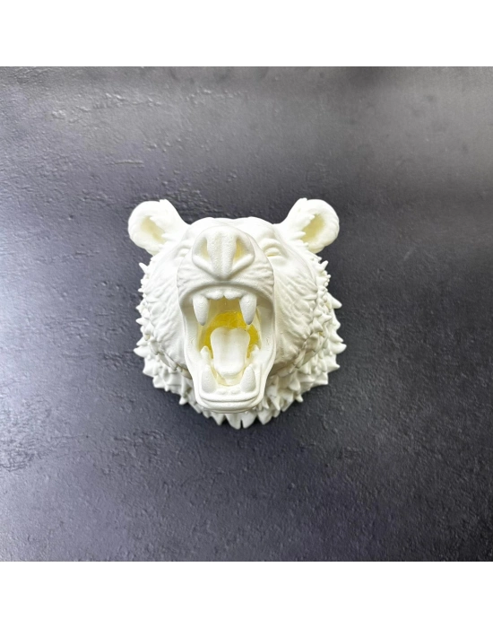® Özel Tasarım Beyaz Ayı Duvar Aksesuarı 3D Dekoratif Heykel 25x19 cm