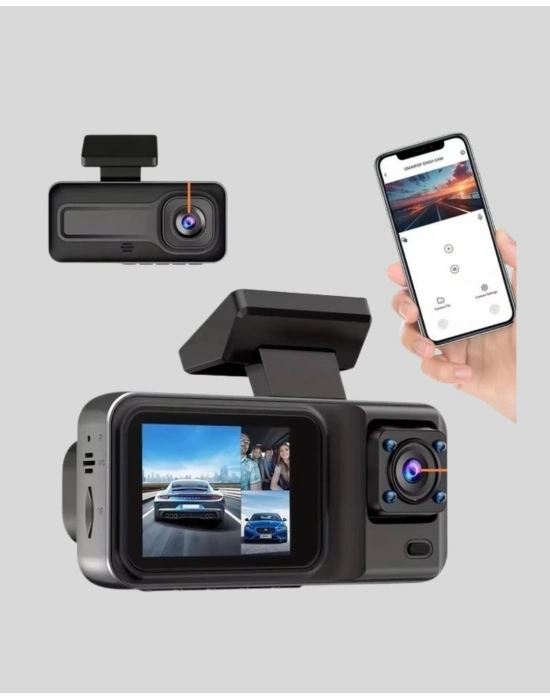 ® Park Modlu 3 Kameralı Araç Kayıt Cihazı 1080P Ön Kamera 2’’ Ekran