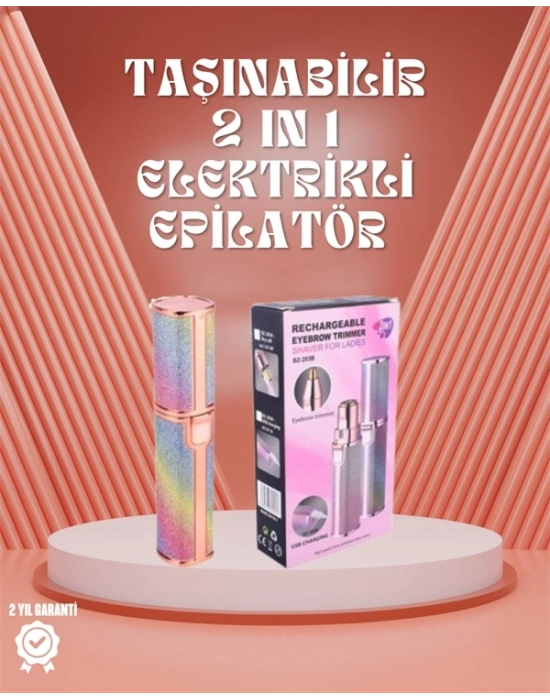 ® Paslanmaz Çelik Bıçaklı USB Epilatör – Kaş, Üst Dudak ve Çene Tüy Temizleyici