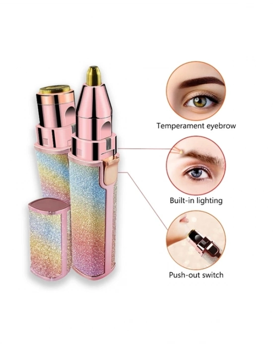 ® Paslanmaz Çelik Bıçaklı USB Epilatör – Kaş, Üst Dudak ve Çene Tüy Temizleyici