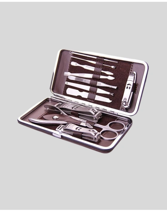 ® Paslanmaz Çelik Çok Fonksiyonlu 12 Manikür Seti